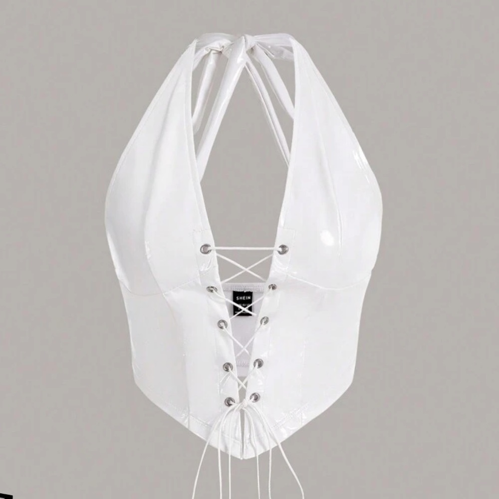 Latex Corset Halter Top
